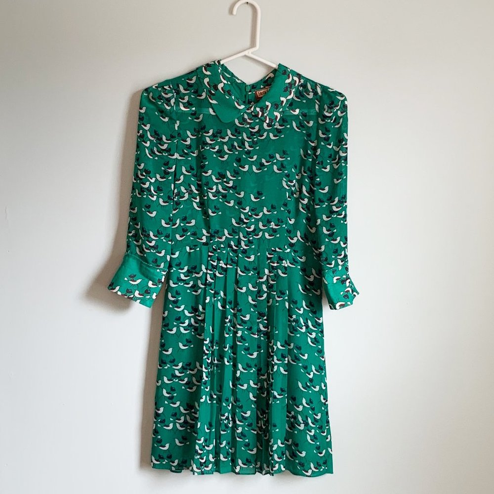 *LAST CHANCE* Beach Bash Tatyana Green Bird Mini Dress